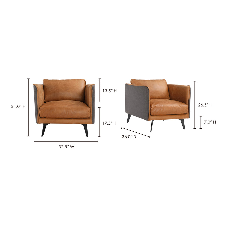 Moe's Home Messina Chair in Cigar Tan (31' x 32.5' x 36') - PK-1096-23