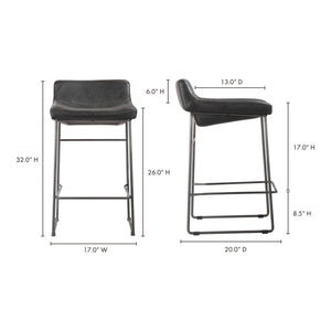 Moe's Home Starlet Counter Stool in Onyx Black (32' x 17' x 20') - PK-1106-02