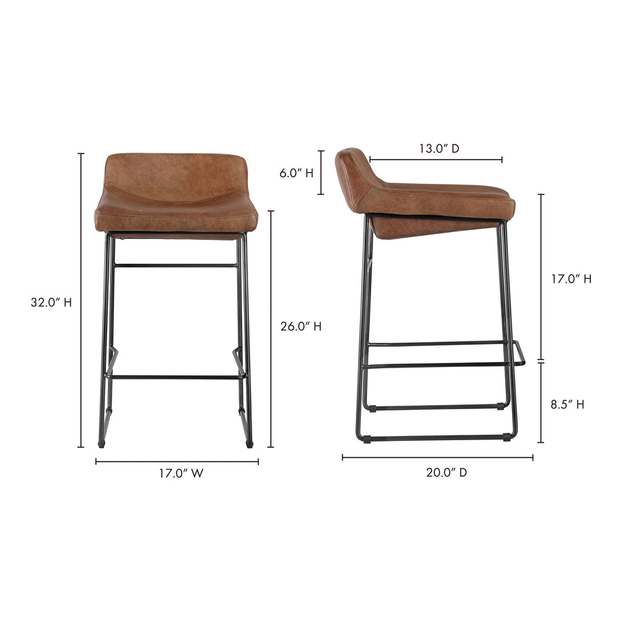 Moe's Home Starlet Counter Stool in Cappuccino Brown (32' x 17' x 20') - PK-1106-14