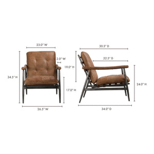 Moe's Home Shubert Chair in Brown (34.5' x 26.5' x 34') - PK-1108-14