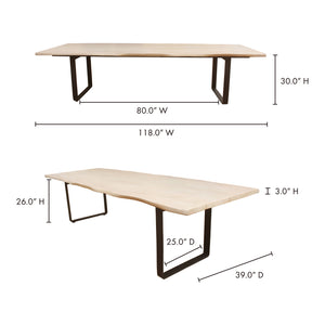 Moe's Home Wilks Dining Table in White (30' x 118' x 39') - PP-1014-18