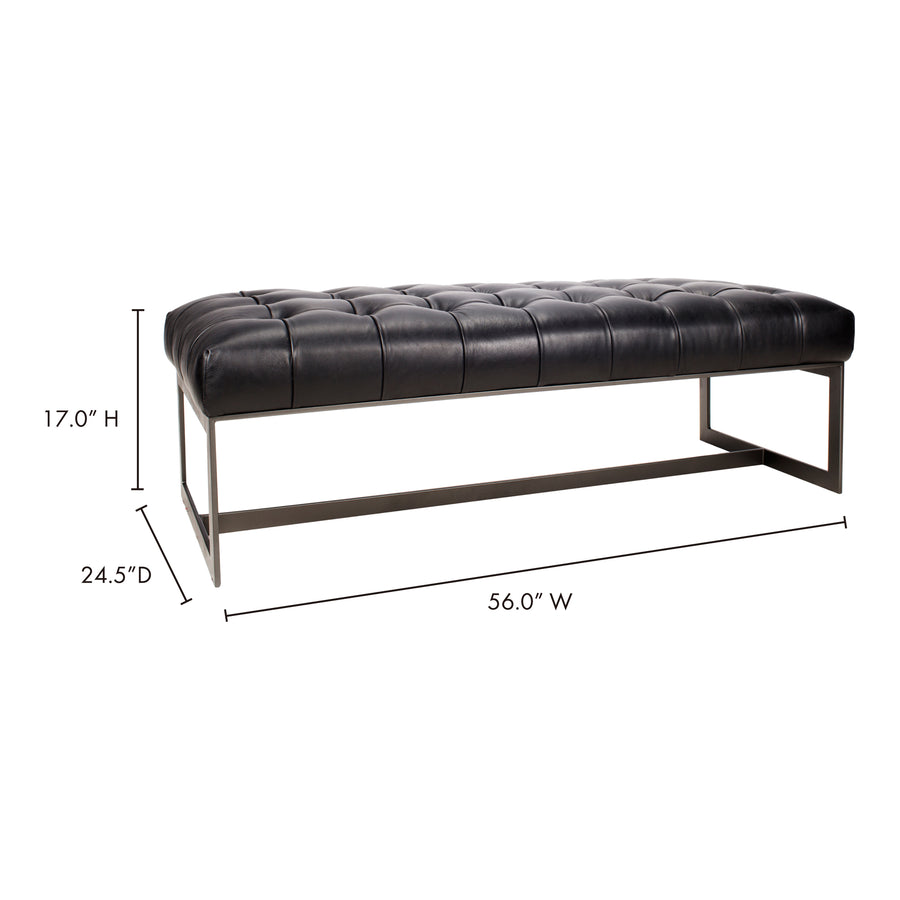 Moe's Home Wyatt Bench in Black (17' x 54' x 24.5') - QN-1002-02