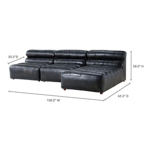 Moe's Home Ramsay Sectional in Antique Black (28' x 108' x 65.5') - QN-1018-01