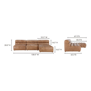 Moe's Home Ramsay Sectional in Tan (28' x 108' x 65.5') - QN-1018-40