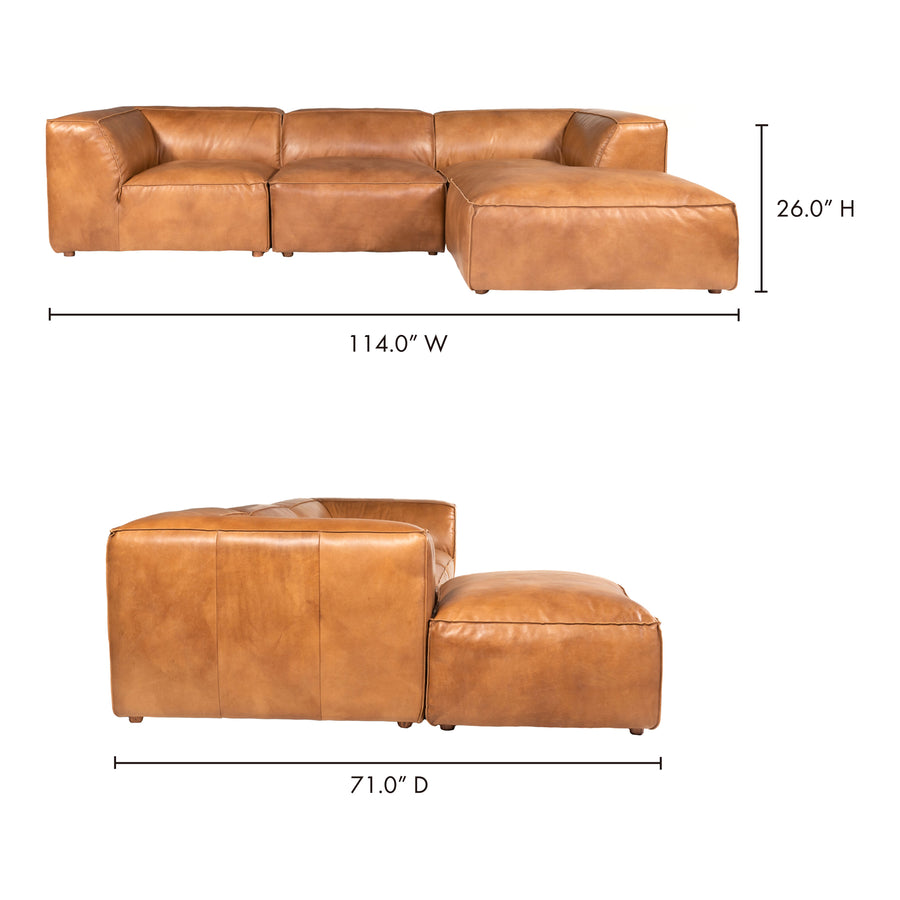 Moe's Home Luxe Sectional in Tan (26' x 114' x 71') - QN-1023-40