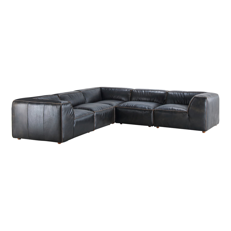 Moe's Home Luxe Sectional in Antique Black (26' x 114' x 114') - QN-1025-01