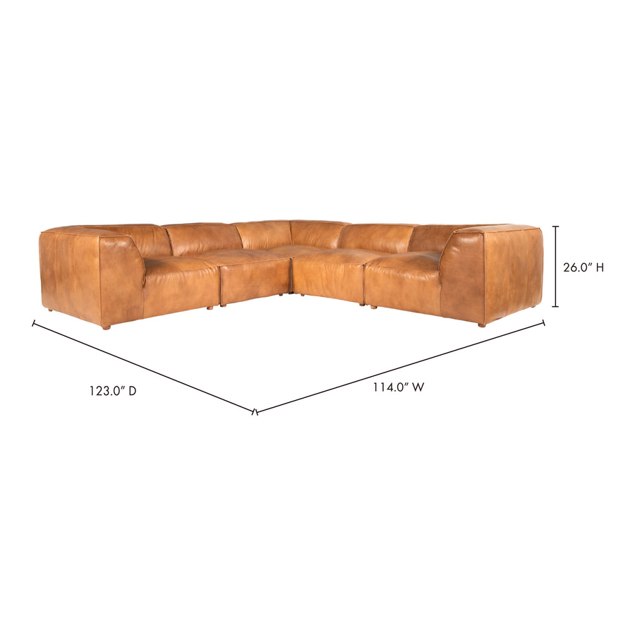 Moe's Home Luxe Sectional in Tan (26' x 114' x 114') - QN-1025-40