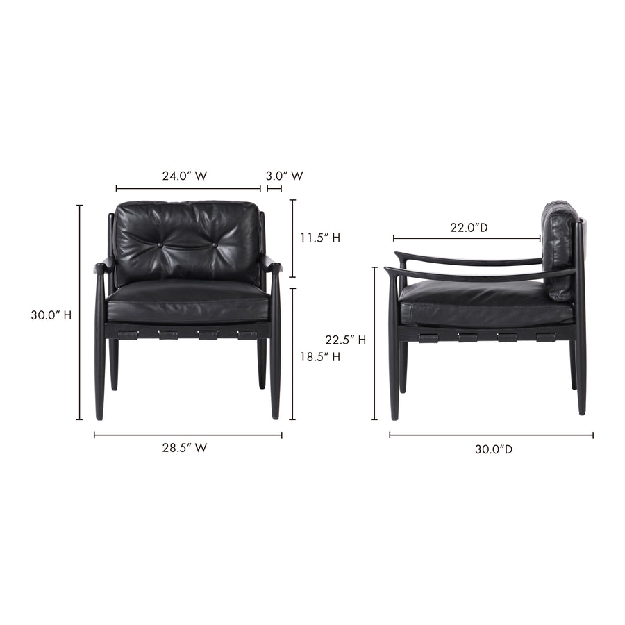 Moe's Home Turner Chair in Black (30' x 28.5' x 30') - QN-1027-02