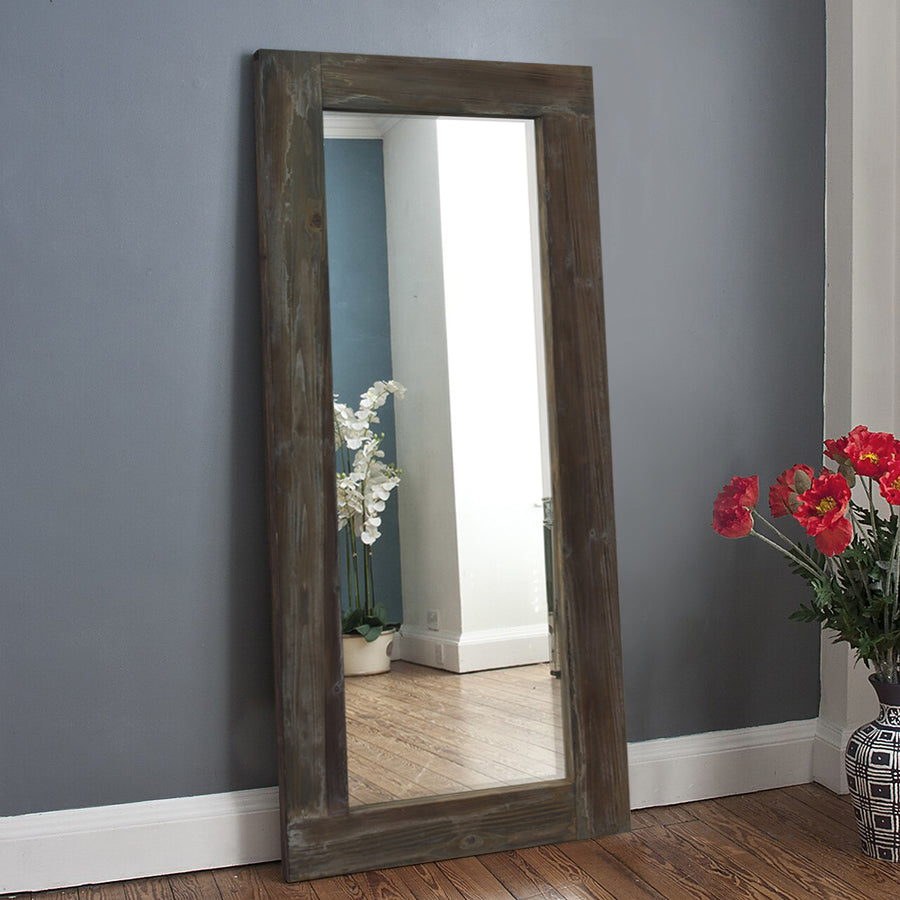 57-in H x 24-in W Wood Framed Full Length Mirror