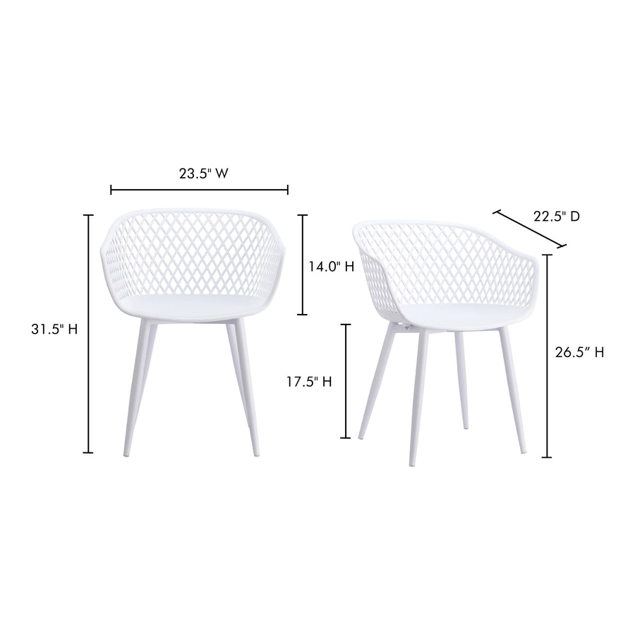 Moe's Home Piazza Dining Chair in White (31.5' x 23.5' x 22.5') - QX-1001-18