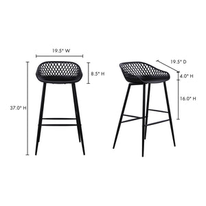 Moe's Home Piazza Bar Stool in Black (37.2' x 19.29' x 19.68') - QX-1004-02