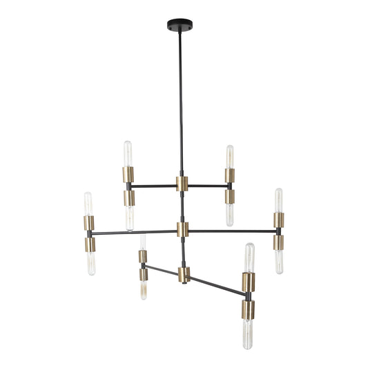 Moe's Home Gamma Pendant in Black & Brass (21.5" x 43.5" x 2") - RM-1055-31