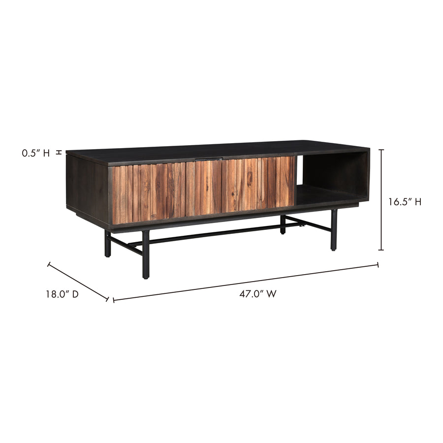 Moe's Home Jackson Coffee Table in Black (17' x 47' x 18') - RP-1006-02