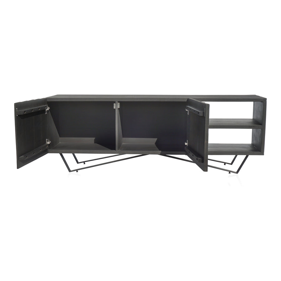 Moe's Home Brolio Media Console in Charcoal Grey (22' x 63' x 16') - RP-1039-07