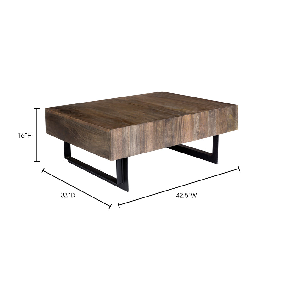 Moe's Home Tiburon Coffee Table in Natural (16' x 42.5' x 32') - SR-1018-24