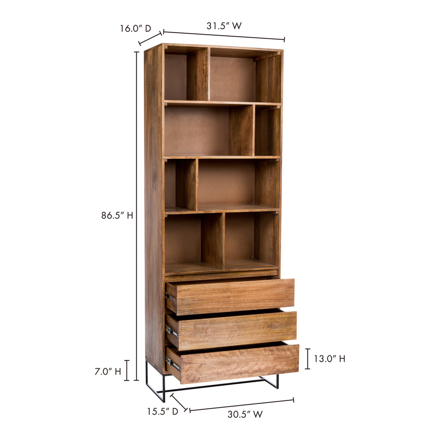 Moe's Home Colvin Storage Cabinet in Natural (86.5' x 31.5' x 16') - SR-1024-24