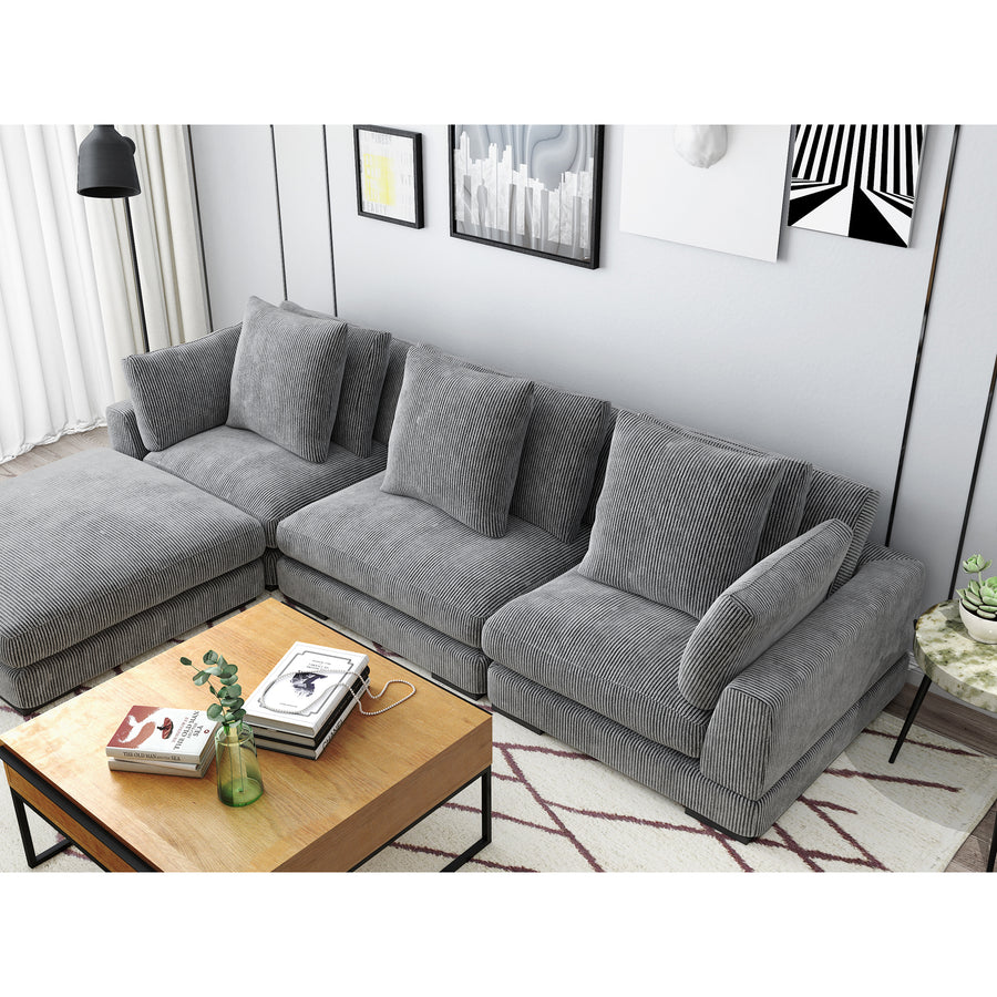 Moe's Home Tumble Sectional in Charcoal Grey (21' x 43.5' x 43.5') - UB-1007-25
