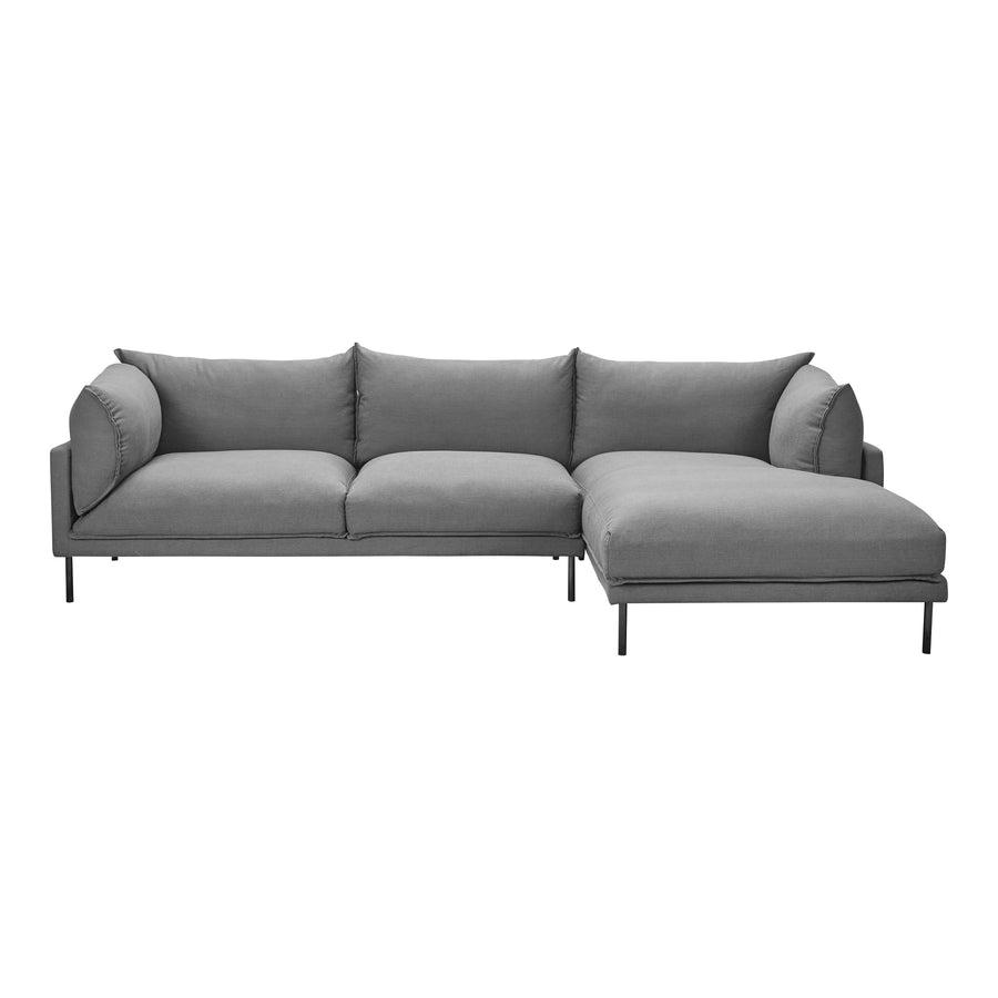 Moe's Home Jamara Sectional in Charcoal (31.5' x 112' x 65.75') - UB-1016-07-R