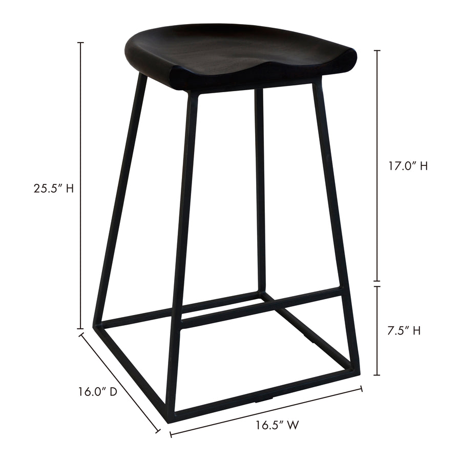 Moe's Home Jackman Counter Stool in Brown (25.5' x 16.5' x 16') - UH-1010-20