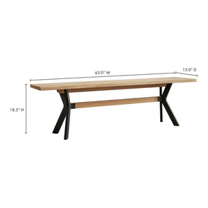 Moe's Home Nevada Dining Bench in Brown (18.5' x 63' x 15') - UR-1007-03