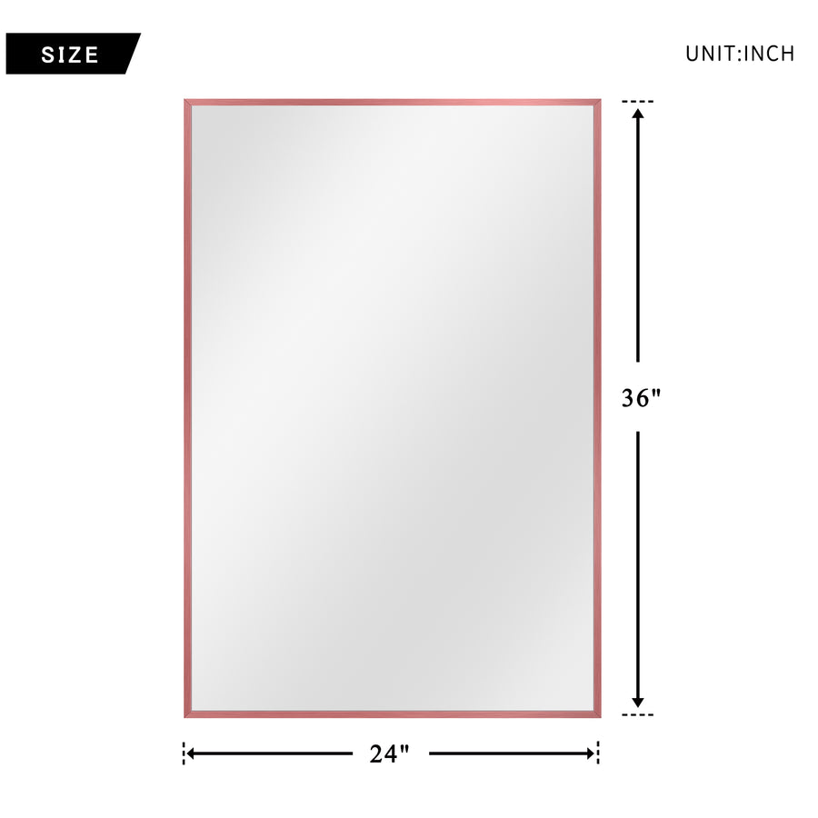36-in H x 24-in W Wall Mirror Rose Gold