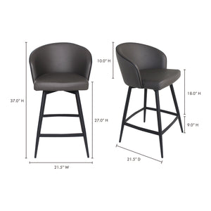 Moe's Home Webber Counter Stool in Charcoal (37' x 21.5' x 21.5') - UU-1004-07