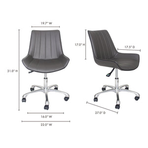 Moe's Home Mack Office Chair in Grey (31' x 22' x 27') - UU-1010-41
