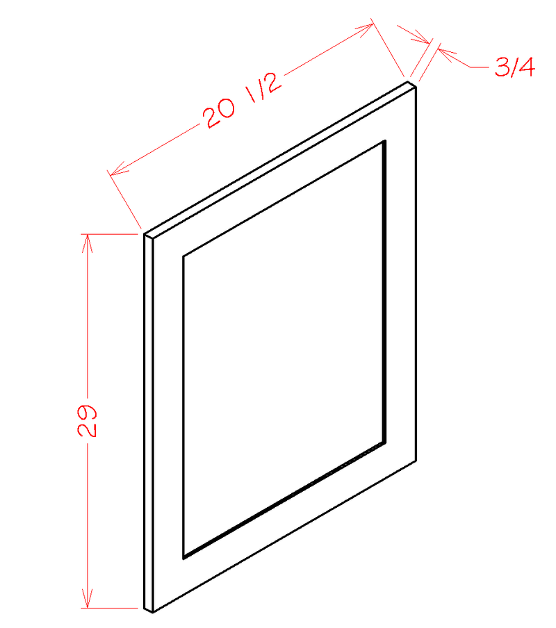 Shaker White Vanity Decorative End Panel (20.5' x 29' x 0.75')