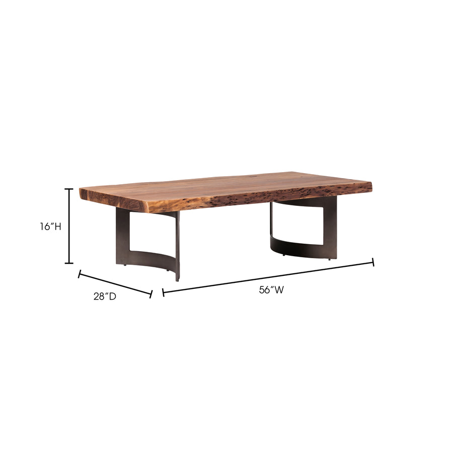 Moe's Home Bent Coffee Table in Brown (16' x 56' x 28') - VE-1003-03