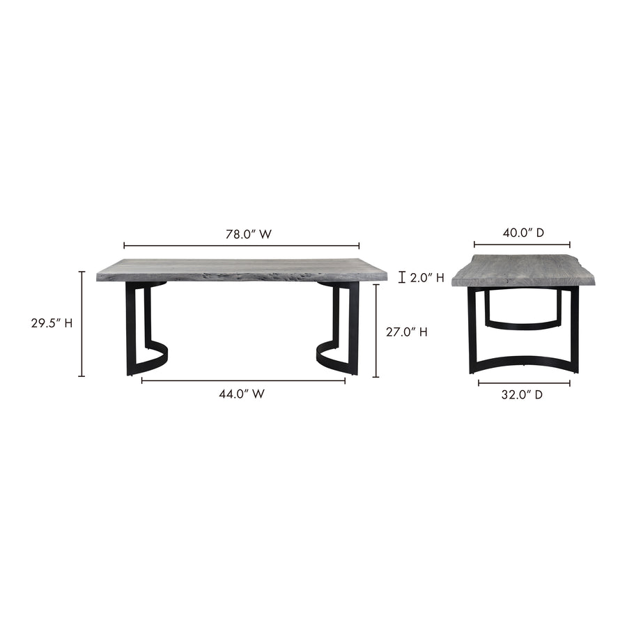 Moe's Home Bent Dining Table in Weathered Grey (29.5' x 78' x 40') - VE-1036-29