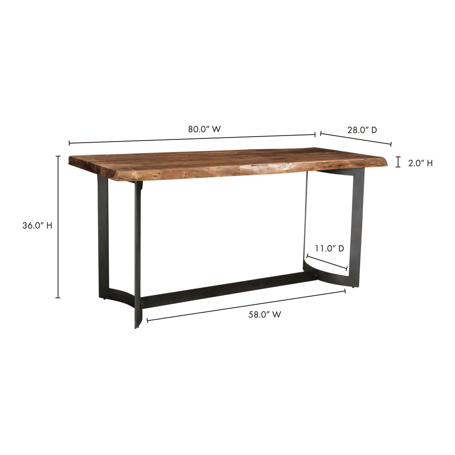 Moe's Home Bent Counter Table in Brown (36' x 80' x 28') - VE-1039-03