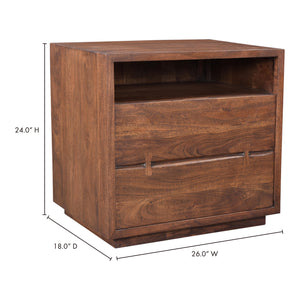 Moe's Home Madagasikara Nightstand in Brown (24' x 26' x 18') - VE-1047-03