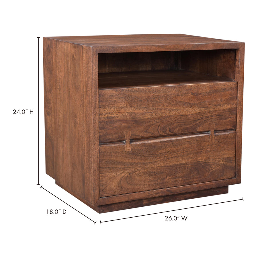 Moe's Home Madagasikara Nightstand in Brown (24' x 26' x 18') - VE-1047-03