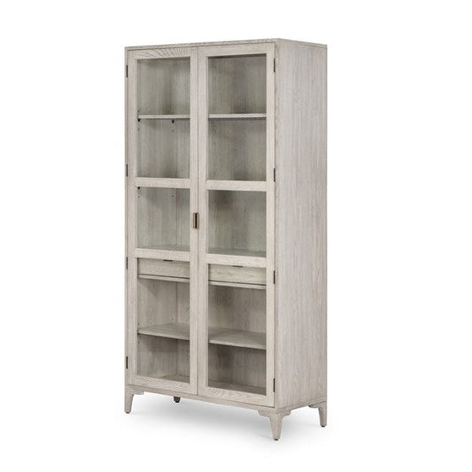 Haiden Cabinet in Vintage White Oak & Tempered Glass (40" x 17" x 78")