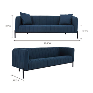 Moe's Home Jaxon Sofa in Blue (29' x 82.7' x 32') - VV-1002-19