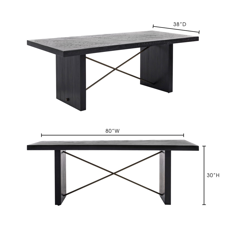 Moe's Home Sicily Dining Table in Black (30' x 80' x 38') - VX-1033-02