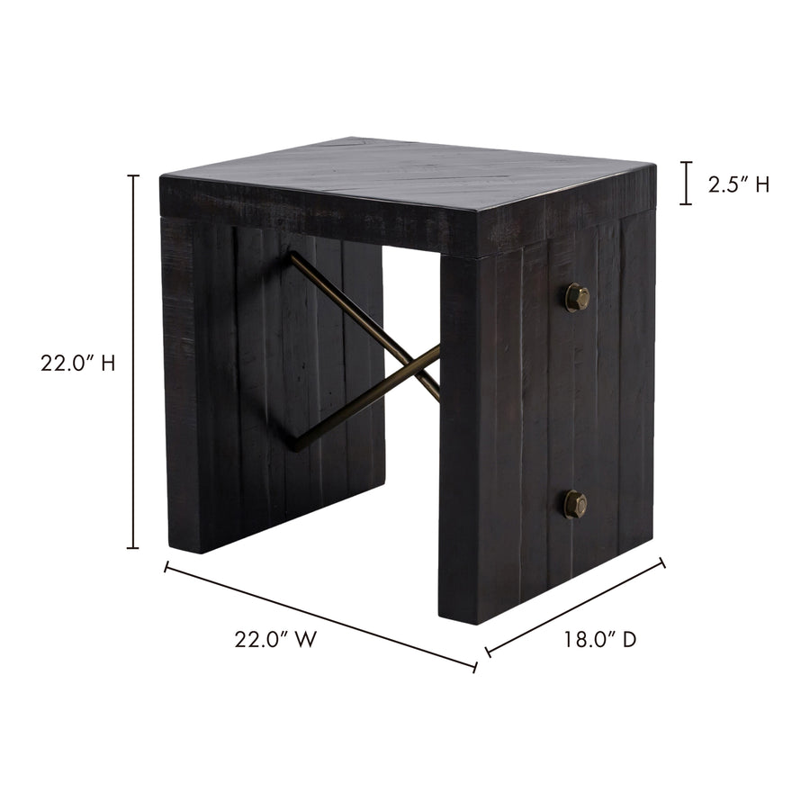 Moe's Home Sicily End Table in Black (22' x 22' x 18') - VX-1035-02