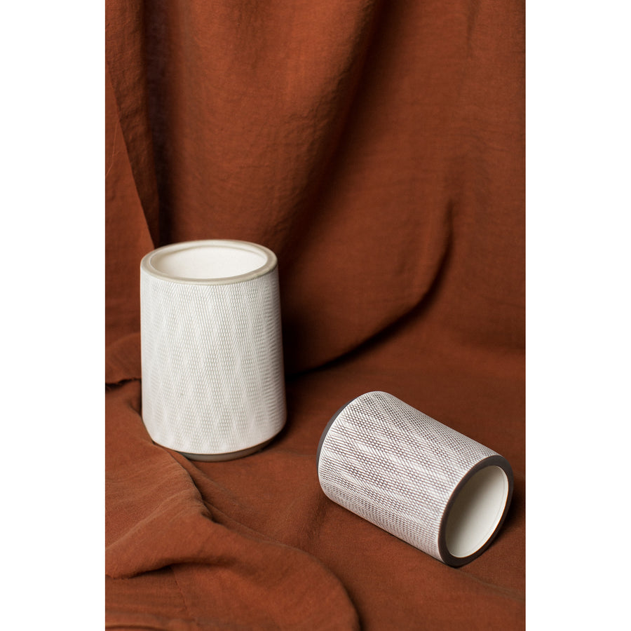 Moe's Home wood grain Vase in Small (5.75' x 4.25' x 4.25') - VZ-1031-14