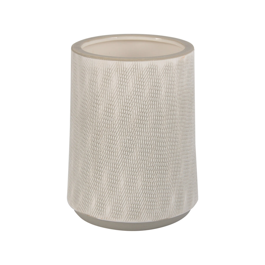 Moe's Home wood grain Vase in Medium (7.5' x 5.75' x 5.75') - VZ-1032-15