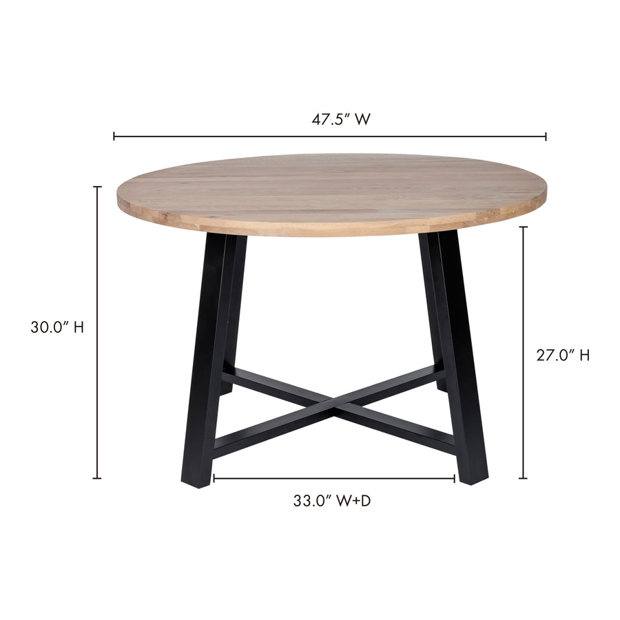 Moe's Home Mila Dining Table in Round (30' x 47.5' x 47.5') - YC-1002-24