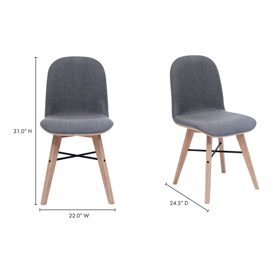 Moe's Home Napoli Dining Chair in Grey (34' x 17' x 21') - YC-1007-15