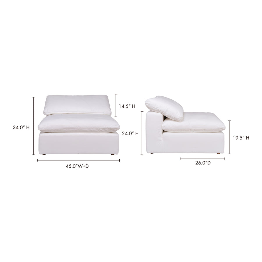 Moe's Home Clay Sectional in White (32.5' x 44.5' x 44.5') - YJ-1001-05