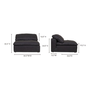 Moe's Home Clay Sectional in Black (32.5' x 44.5' x 44.5') - YJ-1005-02