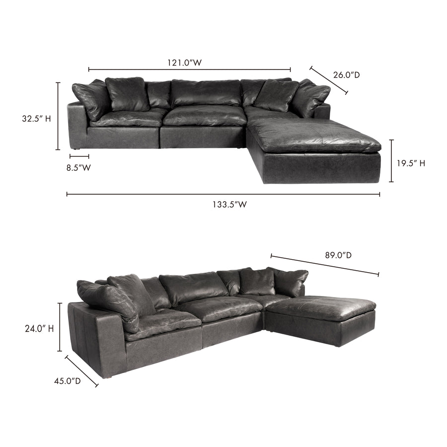 Moe's Home Clay Sectional in Black (32.5' x 133.5' x 89') - YJ-1008-02