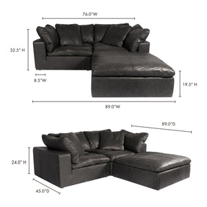 Moe's Home Clay Sectional in Black (32.5' x 89' x 89') - YJ-1009-02