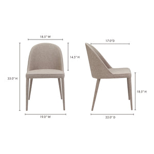 Moe's Home Burton Dining Chair in Beige (33' x 19' x 22') - YM-1001-26