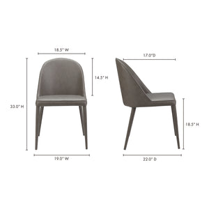 Moe's Home Burton Dining Chair in Dark Grey (33' x 19' x 22') - YM-1002-26