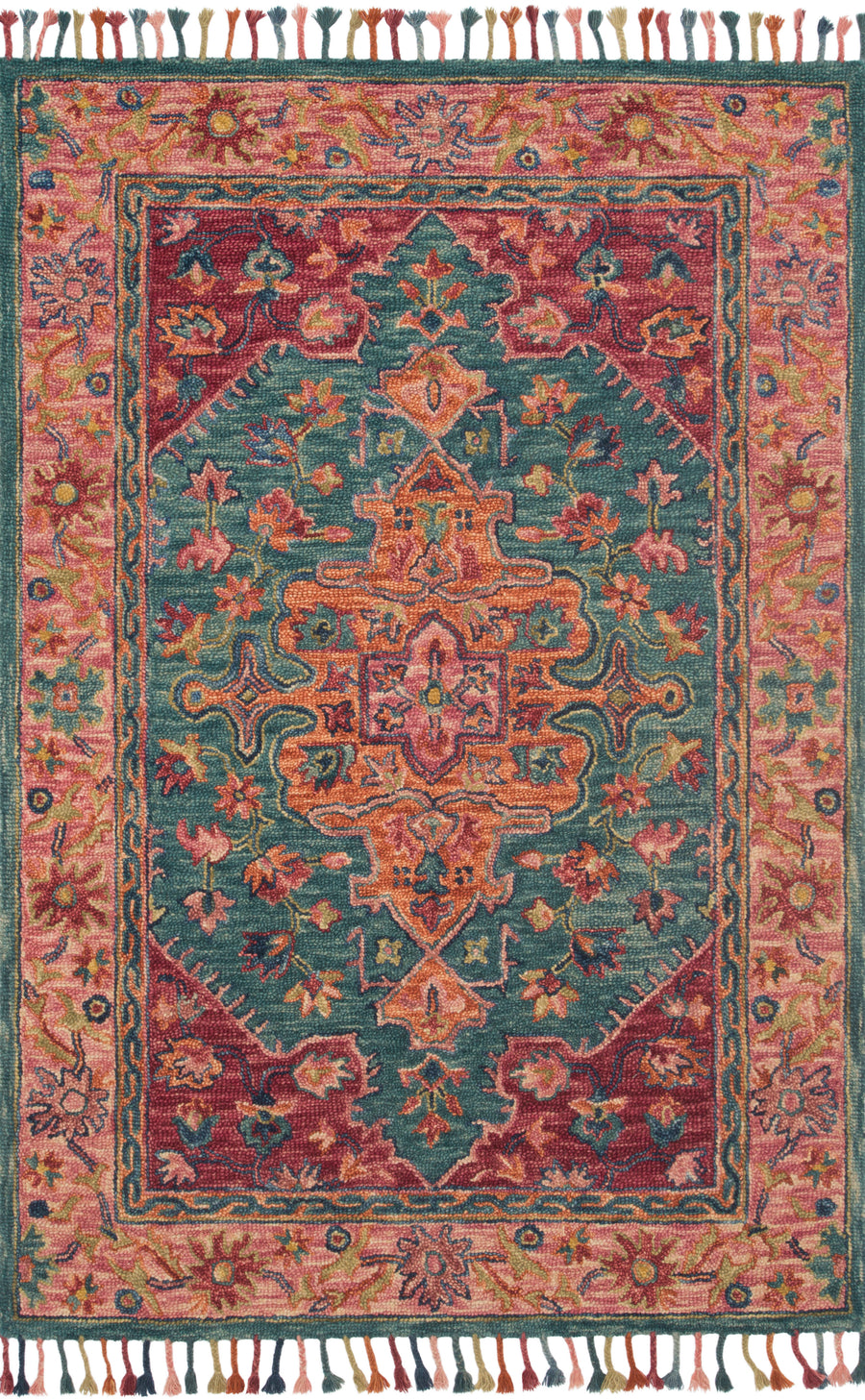 Zharah Rug in Teal & Berry