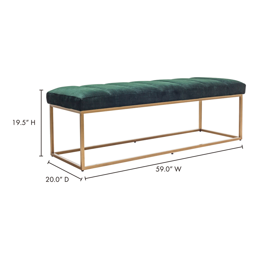 Moe's Home Katie Bench in Dark Green (19.5' x 59' x 20') - ZT-1026-27