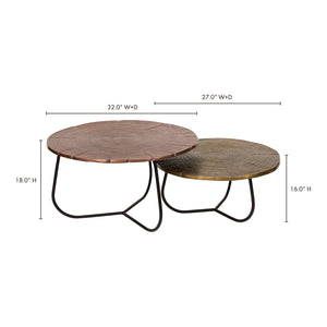 Moe's Home Cross Coffee Table in Multicolor (18.25' x 32' x 32') - ZY-1010-37